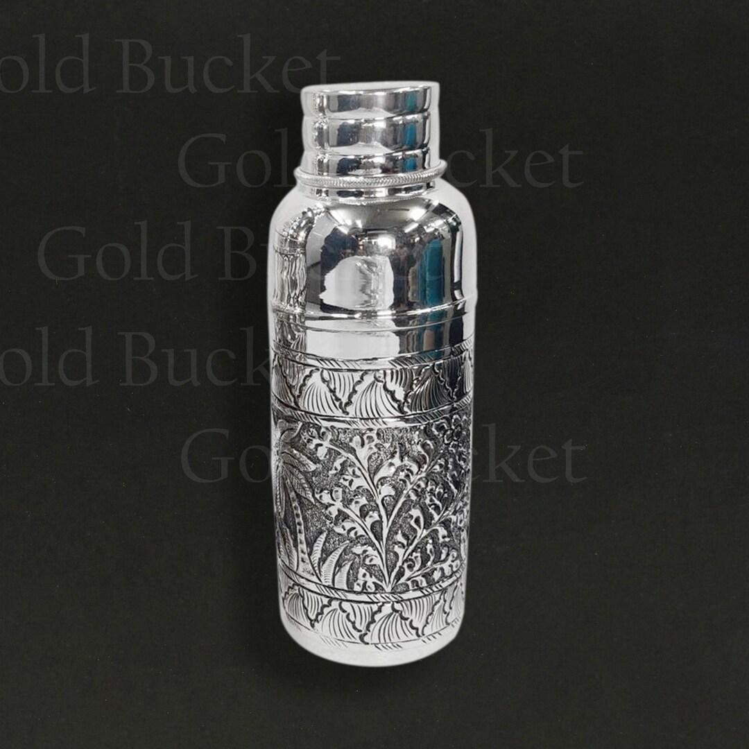 Sterling Silver Attar Bottle With Hand-engraved Floral Design Elegant ...