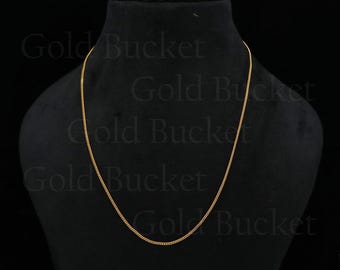18K Gold Curb Chain Necklace, Classic 750 Gold, Everyday S-Clasp Chain