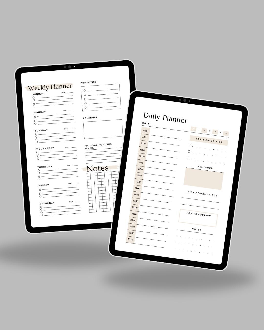 Weekly and Daily Planner, With Notes and A Goal You Wanna Accomplish ...