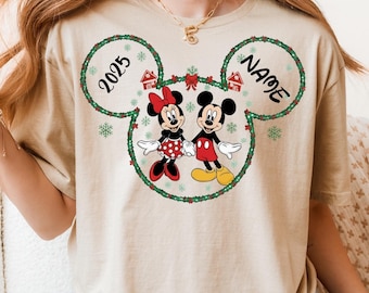 Disney Mickey Minnie Christmas Shirt, Custom Disney Family Christmas Shirt, Disneyland Christmas, Personalized 2025 Disney Christmas Shirt