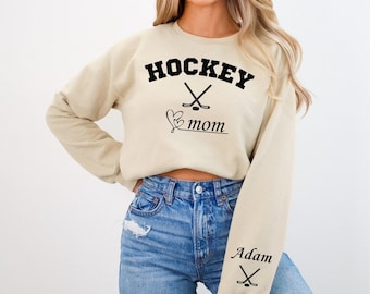 Custom Hockey Mom Sweatshirt: Personalized Hockey Lover Gift