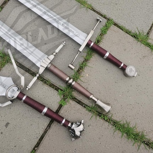 Handmade Ursine Steel Sword – Witcher Replica, Leather Grip