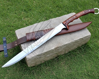 Grosse Messer Display • Hand Forged Ceremonial Blade • Northern Philippines Inspired Steel Art • Medieval Décor Replica