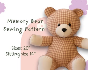 Memory Bear Sewing Pattern PDF | Keepsake Teddy Bear from Clothes