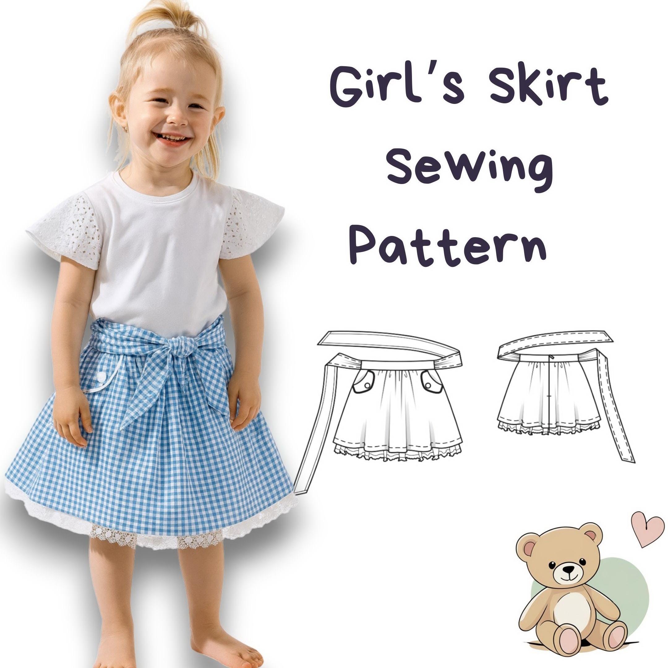 Girls Skirt Sewing Pattern • Beginner Friendly, Sizes 3-7 Years (PDF ...