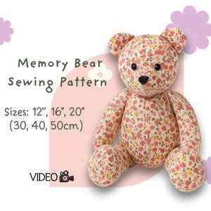 Patrón de costura de oso de memoria en PDF / Oso de peluche de recuerdo de la ropa