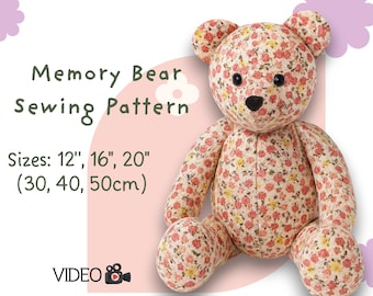 Memory Bear Sewing Pattern PDF | Keepsake Teddy Bear from Clothes