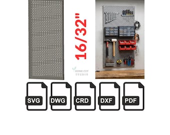 Metal Pegboard Panel Cut Files, 16×32" Wall Organizer, 1.5 mm Steel (Digital Download)