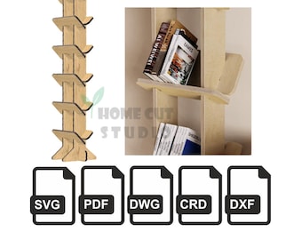 Tall Floor Book Shelf Plans: CNC Ready Cut Files (Digital Download)