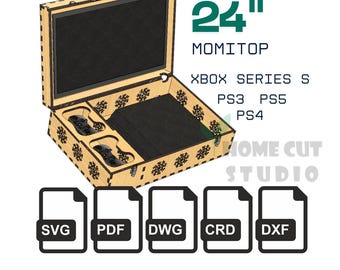 Case for PS5, PS4, PS3, XBox: 24" Monitor, CNC Cut Files (Digital Download)