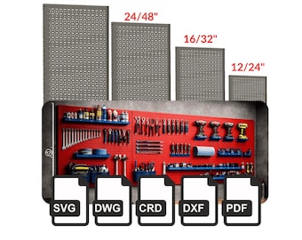 Modular Metal Pegboard Files, CNC Wall Organizer Panels (4 Sizes) (Digital Download)