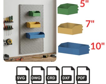 Pegboard Storage Box Cut Files • 5", 7", 10", 1.5 mm Steel (Digital Download)