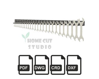 Wall Holder for 27 Wrenches: Laser Cut Template (Digital Download)