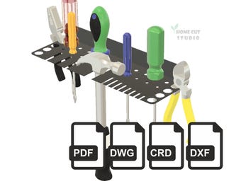 Wall Tool Holder laser plasma cut plans template files 400x127mm