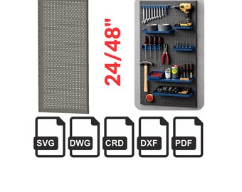 Metal Pegboard Panel Cut Files, 24×48" Wall Organizer, 1.5 mm Steel (Digital Download)