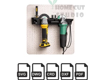 Pegboard Angle Grinder Holder CNC Files, 16" Steel Tool Mount (Digital Download)