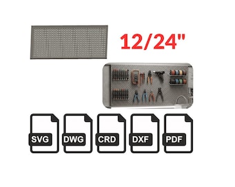 Metal Pegboard Panel Cut Files, 12×24" Wall Organizer, 1.5 mm Steel (Digital Download)