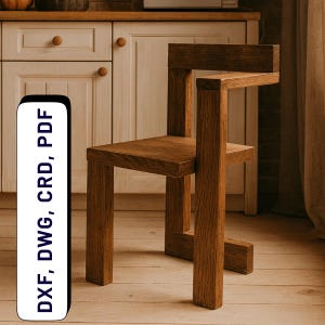 May include: A wooden chair with a minimalist design. The chair is made from solid wood, featuring a square seat, backrest, and armrest. The chair's dimensions are approximately 76 cm high, 41 cm wide, and 46 cm deep. The chair has a natural wood finish.