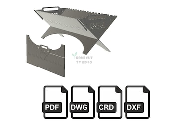 Laser plasma cut plans template files for BBQ Grill for 9 skewers 800x300x255mm