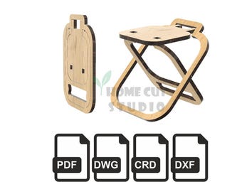Compact Folding Chair Chair Template, 20 mm Plywood/Wood, 3-Piece Design