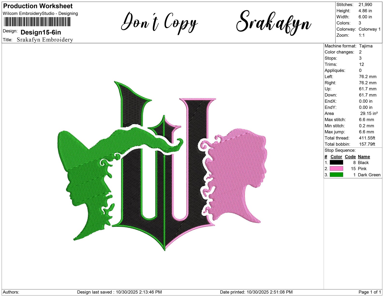 Wicked Letter W Embroidery Design | Witch & Princess Silhouette ...