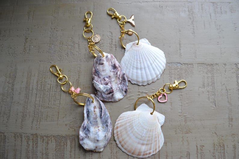 Shells Keychian Handmade Shell Bag Charm / Keychain - Etsy