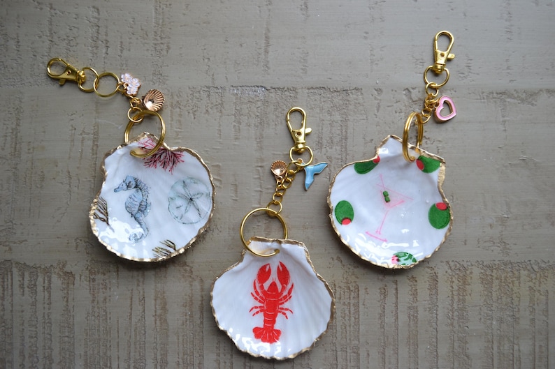 Shell Keychians Handmade Shell Bag Charm / Keychain - Etsy