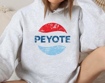 Peyote vintage hoodie, psychedelische trui jaren 90
