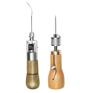 Herramienta de costura para marroquinería con hilo encerado, 1 juego para coser a mano cuero, lona, zapateros, reparaciones de bricolaje y proyectos de manualidades.