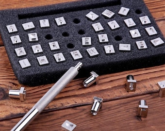 Steel Punch Stamp Tool, Alphabet, Number Pattern, for DIY Craft Embossing, Metal, Leather Marking, Printing Personal Design, Scrapbooking