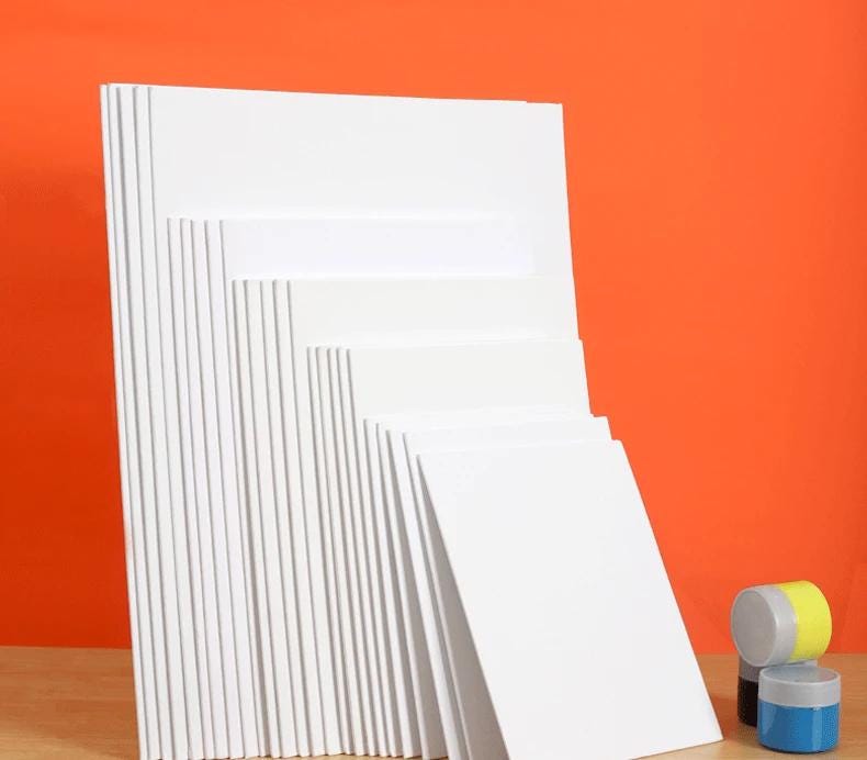 Cotton Canvas Boards for Painting, 10pcs, Blank Art Panels Suitable for Oil, Acrylic, Watercolor & Gouache, Artists, Kids DIY Crafts Tool