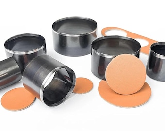 High Carbon Steel Round Hollow Punch, 9pcs, 10mm to 50mm  Circle Die Cutter Tool Kit for Leathercraft, Rubber, Plastic, Gasket, and Fabric
