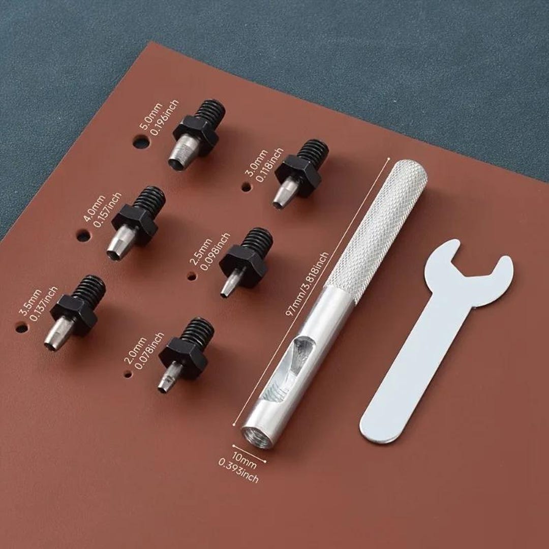 Leather Hole Punch Cutter, 8pcs/set, Round Threaded Steel for ...