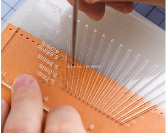 Acrylic Leather Spacing Ruler, Transparent Measuring Tool for Accurate Cutting, DIY Marking, and Straight Line Work in Leathercraft Projects