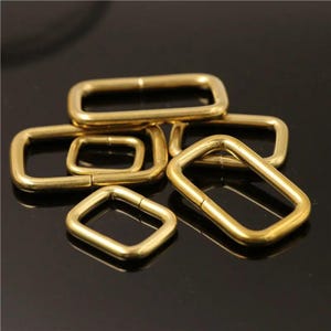 Anelli rettangolari in ottone massiccio, accessori per tracolle di borse, materiali per lavori fai da te.