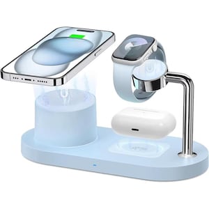 Charging Station For Multiple Devices: iPhone, Apple Watch, AirPods, Fast Wireless Charger, MagSafe Dock