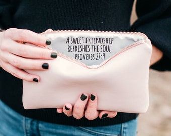 Biblical Message Bag: Vegan Leather Christian Friendship Gift