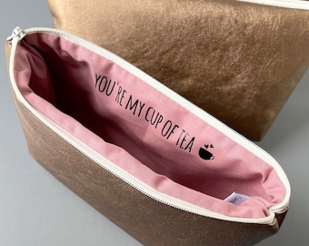 Custom Tea Lovers Gift. You're My Cup of Tea Essentials Bag. Choose Colors. Galentine's Day Gift. Unique Anniversary Gift for Her