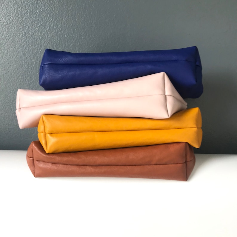 Soft Chestnut Vegan Leather Pencil Pouch Motivational Gift For Her Show Them What You/'re Made Of Back To School Gift Secret Message