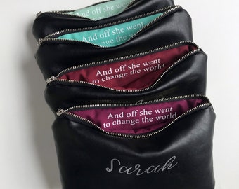 Custom Name Makeup Bags with Hidden Message, Graduation Gifts for Her, Class of 2024, Travel Makeup Organizer, Personalized Gift for her