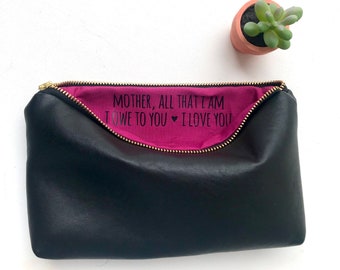 Mothers Day Gift Idea. Secret Message Bag. Vegan Leather. Personalized Gift for Mom. Thank You Gift for Mom. Small Gift Idea