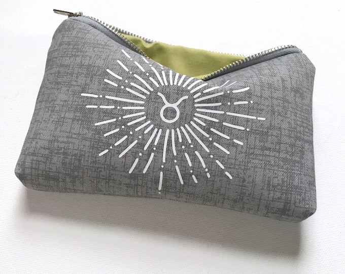 Zodiac Zipper Pouch: Personalized Astrology Canvas Makeup Bag