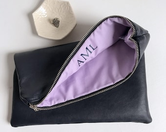 Fold Over Clutch Bag, Square Clutch, Monogrammed Clutch, Wedding Party Gifts, Bridesmaid Gifts, Gifts for Bridesmaid, Friendship Gifts