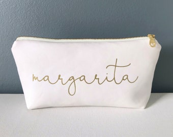 Personalized Name Bag. Custom Wedding Gift for Bride. Vegan Leather. White and Gold. New Bride Gift. Bachelorette Gift for Bride. Gift Ideas