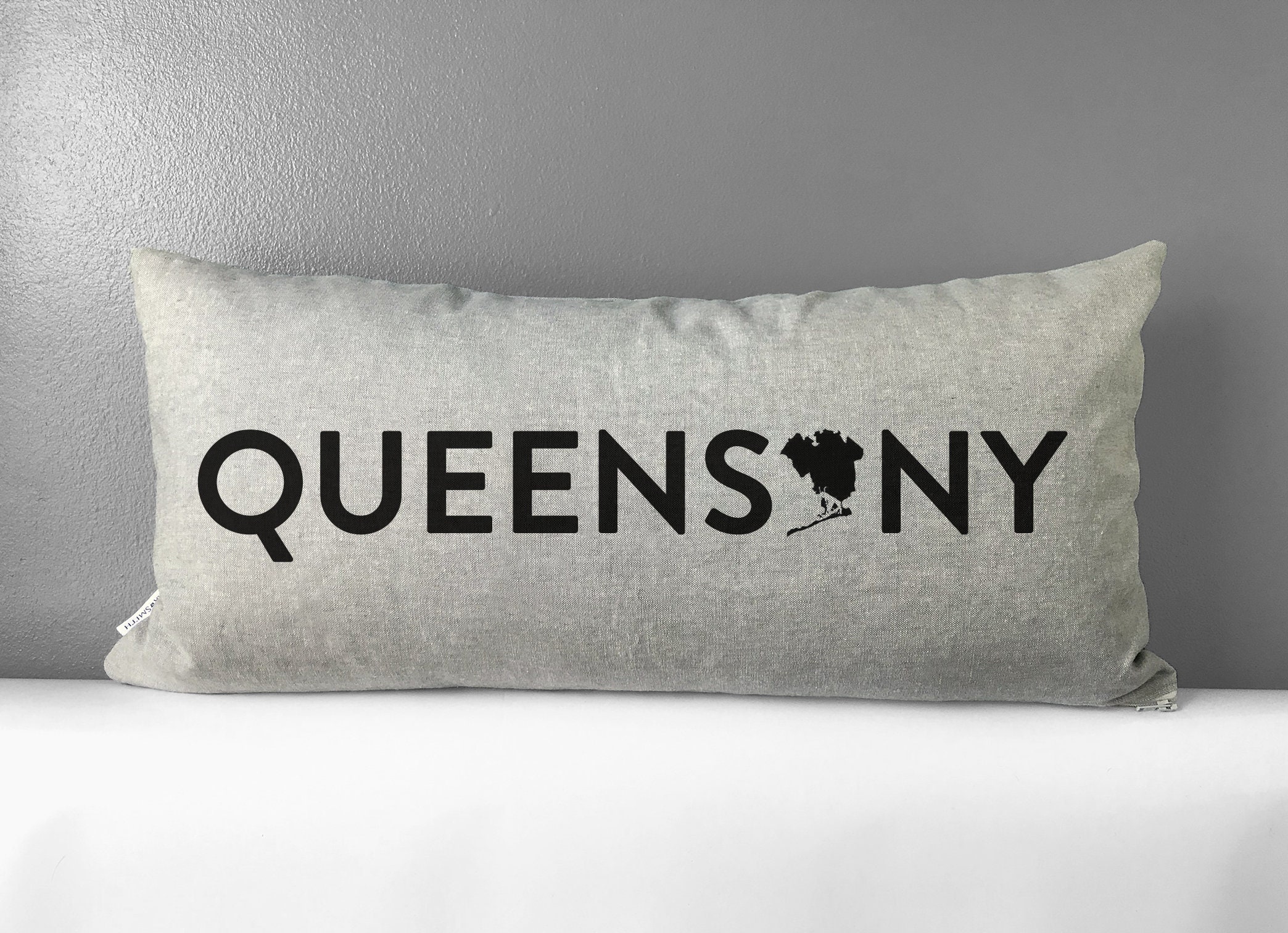 Rectangle Pillow Cover. Queens NY Pillow Cover. Decorative Etsy