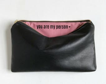 Vegan Leather Makeup Bag, Gifts for Mom, Gift For Best Friend, Birthday Gift Idea, Anniversary Gifts, Makeup Bag Personalized