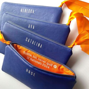 Personalized Vegan Leather Makeup Bag: Senior Night Volleyball Gift
