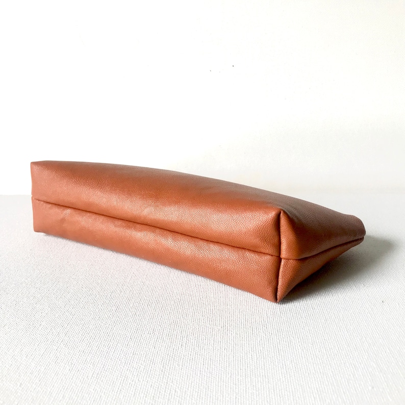 Soft Chestnut Vegan Leather Pencil Pouch Motivational Gift For Her Show Them What You/'re Made Of Back To School Gift Secret Message