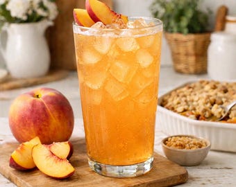 Loaded Tea 60mg Caffeine | Sunhollow – Peach Cobbler Instant Drink Mix | Zero Sugar | Makes up to 32 oz per pouch