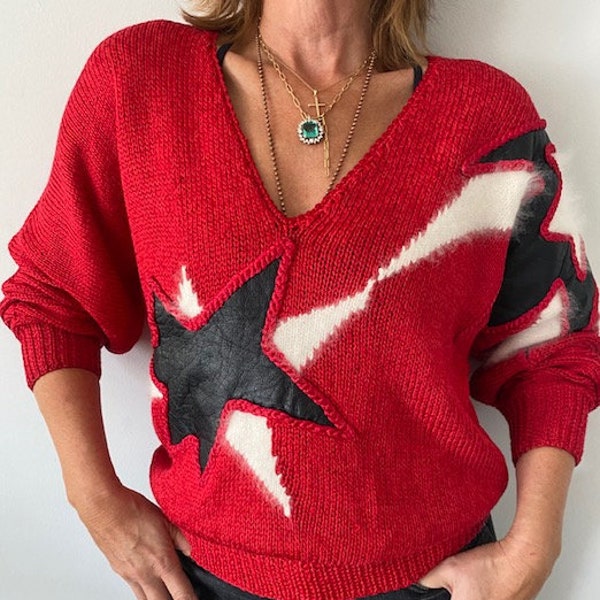 80's Jena-lis Sweater, with Angora Trim